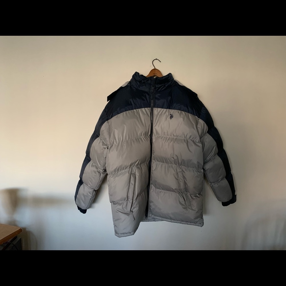 US Polo Assn Gray& Black Puffer Jacket